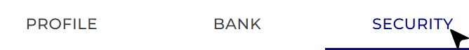 Profile, bank, and security tabs.